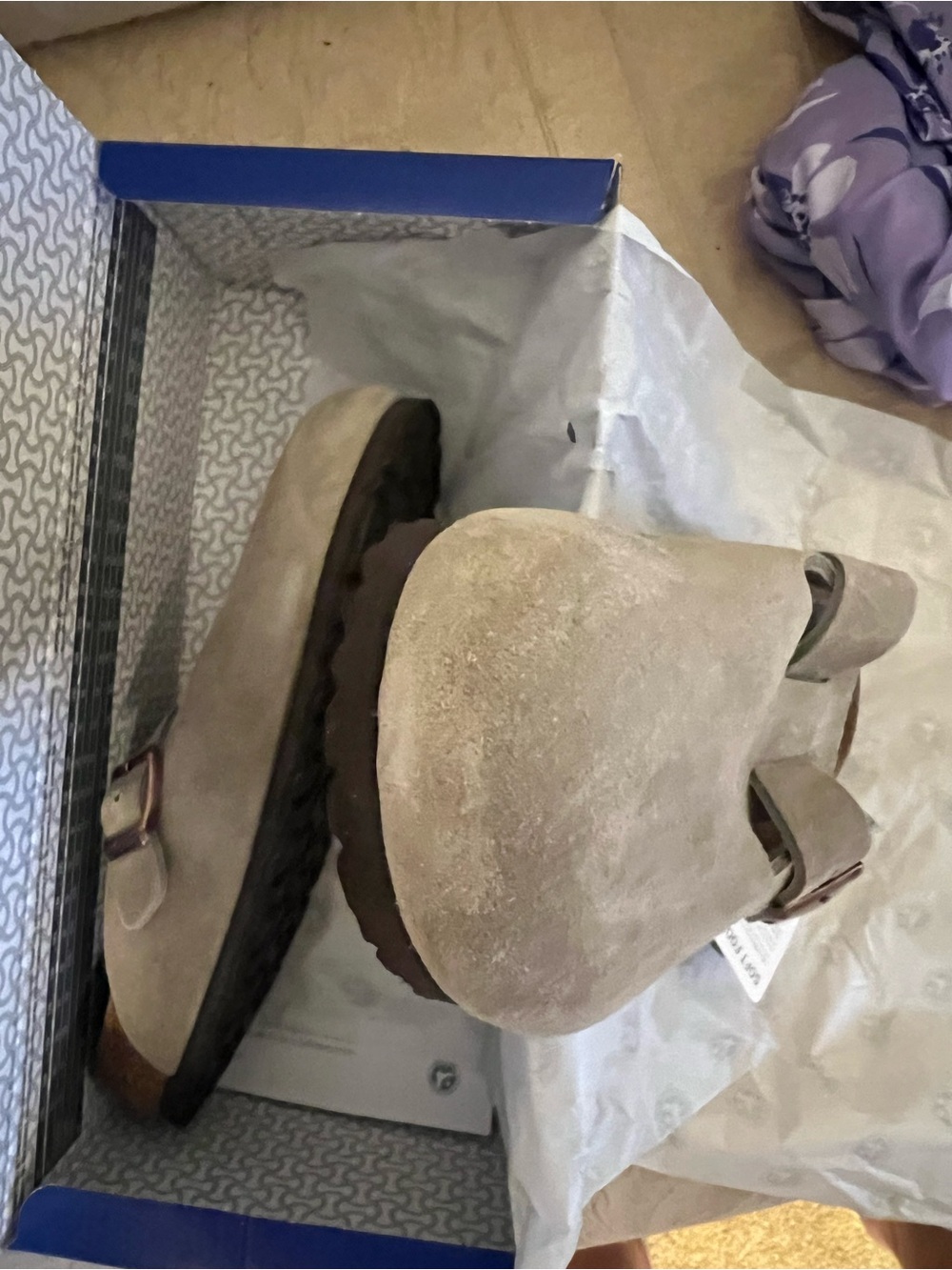 Birkenstock Boston -Suede Clog in Taupe NEW- authentic size 37 regular - Picture 11 of 14